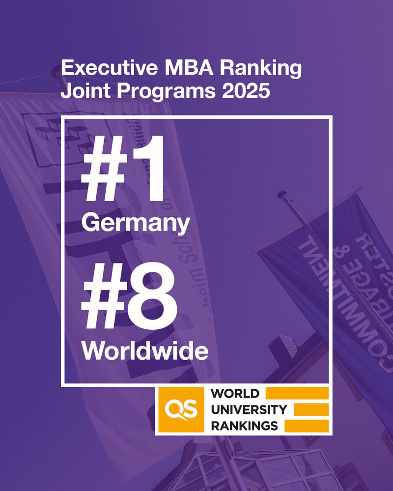 Platz 1 in Deutschland und Platz 8 weltweit im QS EMBA Ranking 2025