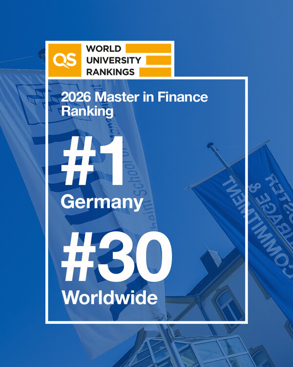 QS Ranking: WHU’s Master in Finance Reaches #1 in Germany